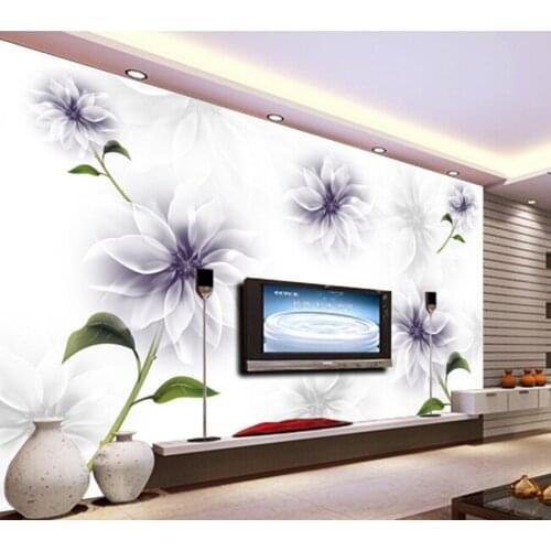 Custom papel DE parede floral, hankage blurred flowers murals for the sitting room bedroom TV wall waterproof papel DE parede