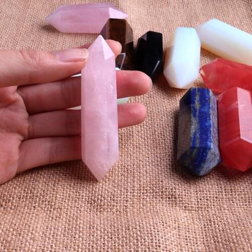 1PCS Natural Stone Energy Pendulum Fine Jewelery Pink Crystal Quartz Druzy Healing Chakra Pendants For Home Decoration