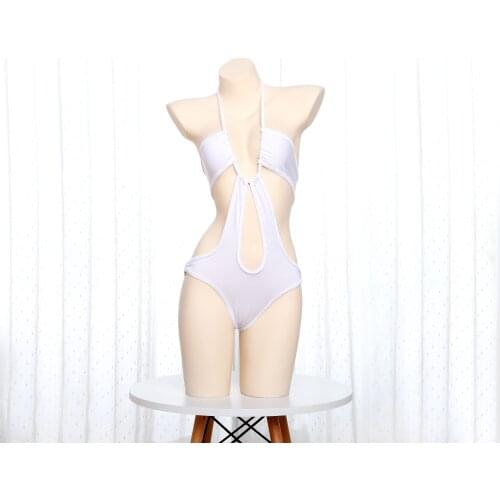 Sexy Fashion White Lingerie Body Suit for Women perspective One Piece Swimwear Sukumizu Lingerie Set Sexy Cosplay underwear