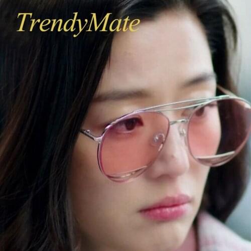 2017 New Superstar Fashion Clear Lens Rimless Sunglasses Women Men Triple Bridge Ladies Mirror Pilot Sun Glasses 373M