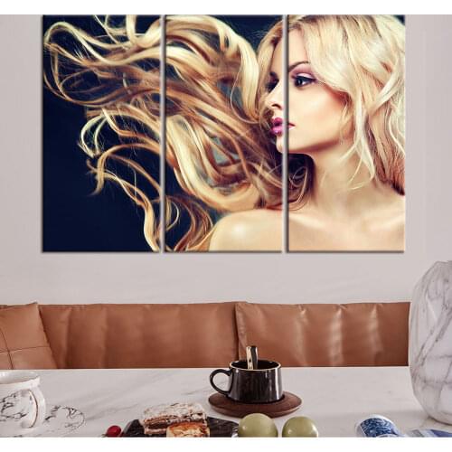 Modern Wall Art Pictures 3 Panels Home Decor Barber Poster hair dressing Hair Salon Posters HD Canvas Painting Frame