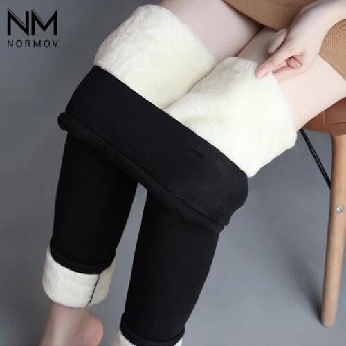 NORMOV Warm Velvet Leggings Woman Winter Leggings Super Stretch High Waist Thick plus size women pants
