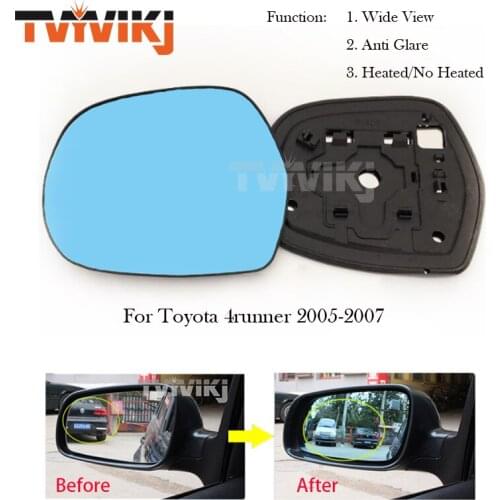 TVYVIKJ Side Rearview Mirror Blue Glass Lens For TOYOTA 4runner 2005-2009 Wide View anti glare side door mirror wing