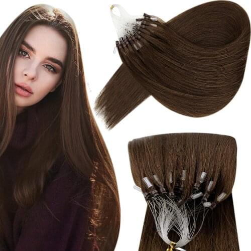 VeSunny Micro Ring Hair Extensions Human Hair Micro Beads Extensions Invisible Human Hair Micro Loop Real Hair Extensions