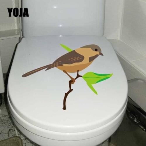 YOJA 23.9X20.6CM Wall Sticker Bedroom Home Decor Swallow Standing On A Branch Toilet Decal T5-0676