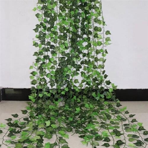 210cm Green Silk Artificial Hanging Ivy Leaf Garland Plants Vine grape Leaves 1Pcs Home Bathroom Decoration Garden Party Decor