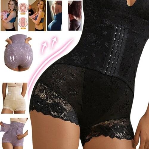 Slimming Belt Panties Sexy Lace Shapers Body Shaper with Zipper Double Control Panties Women Shapewear Weight Loss Waist Trainer