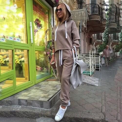 Women Kaiki Color Two Piece Sets Slim Tracksuit 2020 Spring Autumn Fashion Sweatshirts Sporting Suit Female
