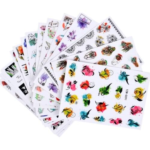 1pcs Nail Sticker Strap Adhesive Lavender Butterfly Sticker David Flower Avocado Decal Geometric Art Nail Sticker nail foil