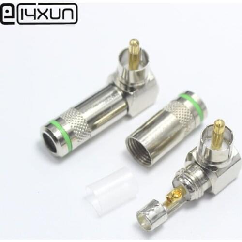 1pcs Green RCA Plug Free Welding Rectangular Right Angle AV Audio Plugs Connector Screw Pressure line for Max. 11AWG Cable