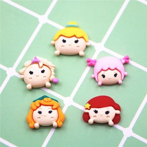 10pcs Baby Girl pink/orange cute Resin Flat back Cabochon DIY Jewelry Craft Decoration