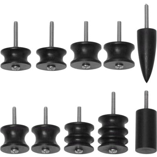 10 Pcs Leather Burnisher Tool Polished Edge Tools Pointed Tip Wood Burnishing Head For Rotary DIY Craft Black Drill Set Promotio