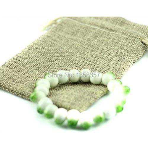 100pcs/lot wholesale jute/linen/flax drawstring gift bags for toiletry/bracelets packaging,Size can be customized,Various colors