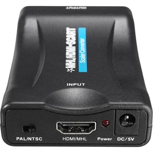 1080P HDMI to SCART Video Audio Upscale Converter AV Signal Adapter HD Receiver TV DVD with Original Box