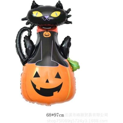 2020 Halloween Foil Balloons Pumpkin Ghost Treat Plate Napkins Table Cover for Halloween Party Happy DIY Decorations