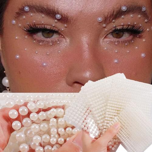 3/4/5/6mm White Half the pearl sticker for DIY Dress decoration accessories handmade Creative sticker home decoration