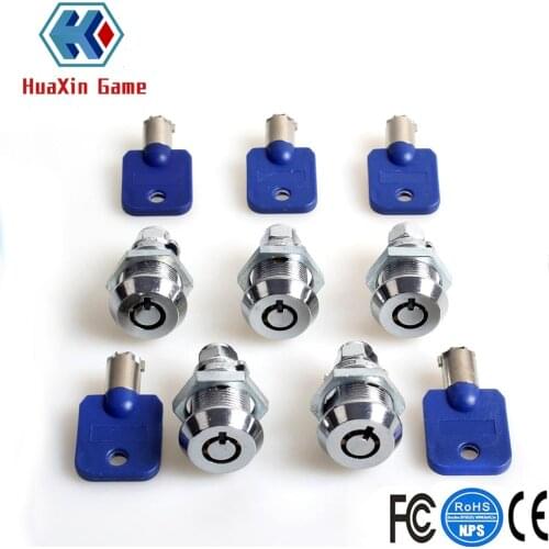 5pcs /lot Arcade Machine Parts Short Cash Door Tool Box Tubular Cam Locks + Same Number Keys for Arcade Game Machine