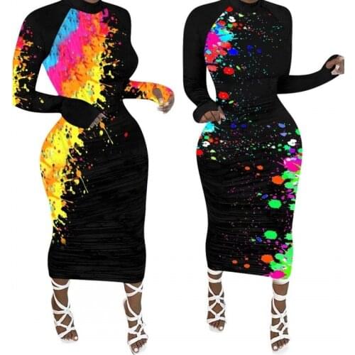 African Dresses For Women Autumn Winter Long Sleeve African Women Clothing African Traditional Dresses Ankara Dresses