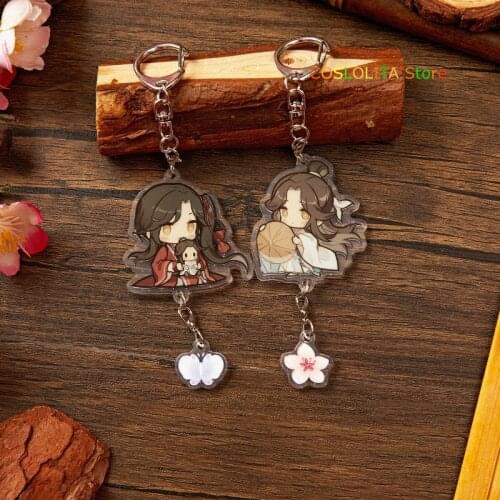 Anime Tian Guan Ci Fu Xie Lian Hua Cheng Cute Acrylic Keychain Cartoon Itabag School Bag Decor Pendant Keyrings Xmas Gifts
