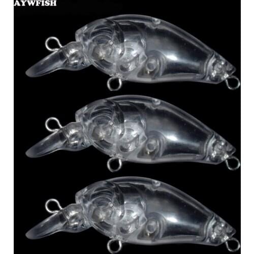 AYWFISH 30pcs/lot 4.5cm 2.7g DIY Lures Mini Blank Crankbait Unpainted Floating Wobbler Lures Fishing Tackle