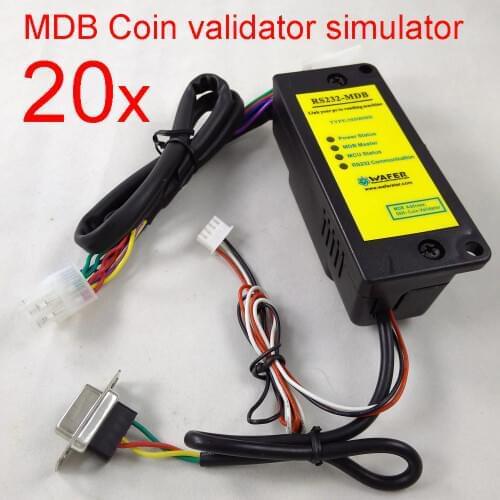 Lot order 20 pcs MDB adapter box working as MDB coin acceptor validator simulator RS232 and Pulse to add credit value