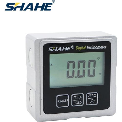 SHAHE Digital level inclinometer Protractor with 3-sides Magnets Angle Finder Level Measuring Instruments