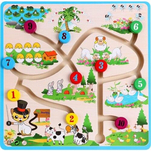 Childrens Puzzle Focus Training Wooden Digital Finding Toys Montessori Preschool Educational Game Childrens Gift Kids Toys