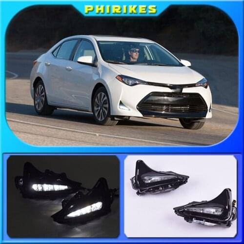 White LED DRL Daytime Running Lights Fog light Lamp For Toyota Corolla 2017 2018 17 18 Auto Car Parts Accessories