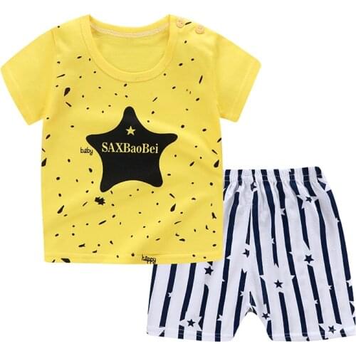 Childrens Clothes Set Infant Toddler Baby Boys Clothes Plaid Tops T Shirt Shorts Outfits Roupa Infantil Children Clothes