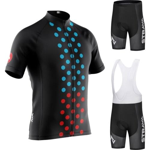 2021 STRAVA pro team Cycling Jersey Men Set Bib Shorts Set breathable Mountain Bike Bicycle Suit Bicycle Racing Uniform Clothes