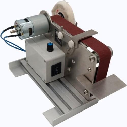 Small mini electric belt sander polishing machine electric grinder blade sharpener DIY desktop sander