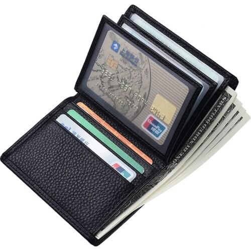 Fashion Design Men Wallet Drivers License Card Holder Bag Leather Multi-card Pocket Wallet Mens Business Thin Man Wallet