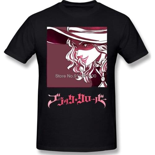 Men Black Clover Black T-Shirt (Vanessa Enoteca) Cotton Tees Harajuku TShirt Streetwear T Shirt