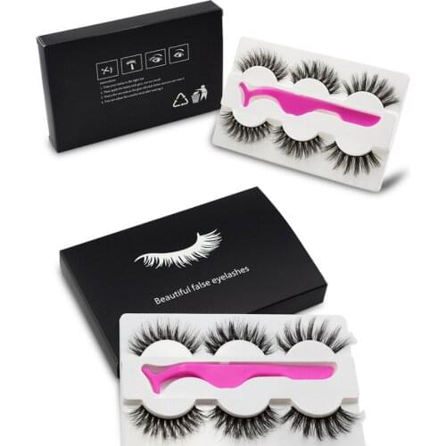 50x 3 Pairs 5D Mink Lashes Mink False Eyelashes With Box Natural Long Strip Cruelty Free Fake Eyelash Extension Supplies Makeup