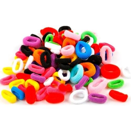New 100pcs/bag Stylish Simplicity Child Baby Hair Ring Candy Color Disposable Elastic Hair Rope Girl Ponytail Hair Accessories