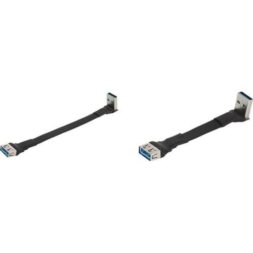 USB 3.0 Cable Flat USB Extension Cable Male to Female Data Cable Right Angle 90 Degree USB3.0 Extender Cord
