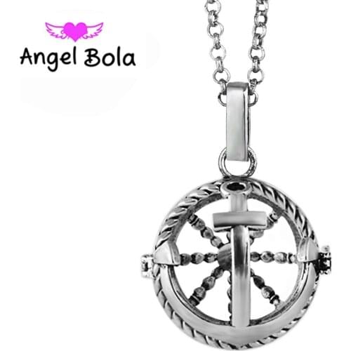 Pryme 10Pcs Wholesale 25mm Ball Box Locket Necklace Cross Fashion Necklace fit Angel Bola Ball Cage Ball Necklace L113