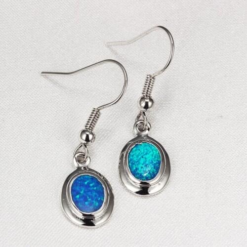 Water Drop Beads Shape Blue Opal Earrings Hot Sale New Fashion Style Earrings Special Gift for Girl Casual Jewelry ER376