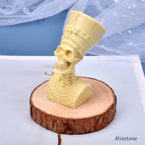 Egyptian Skeleton Skull Silicone Candle Mold DIY To Make Scary Body Plaster Resin Model Jewelry Fudge Ice Chocolate Decor