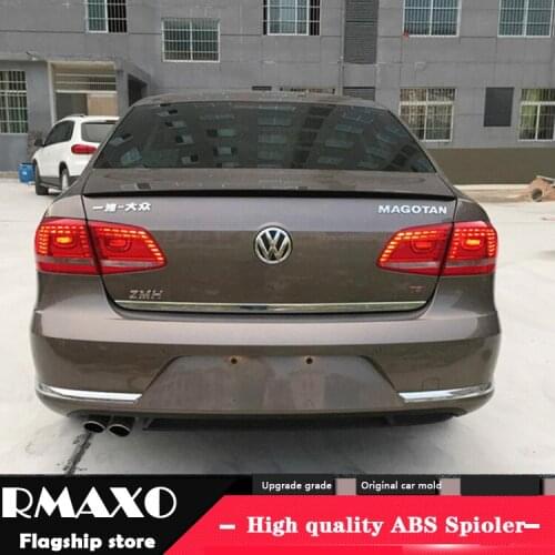 For Volkswagen Passat B7 Spoiler 2007-2013 Passat High Quality ABS Material Car Rear Wing Primer Color Rear Spoiler