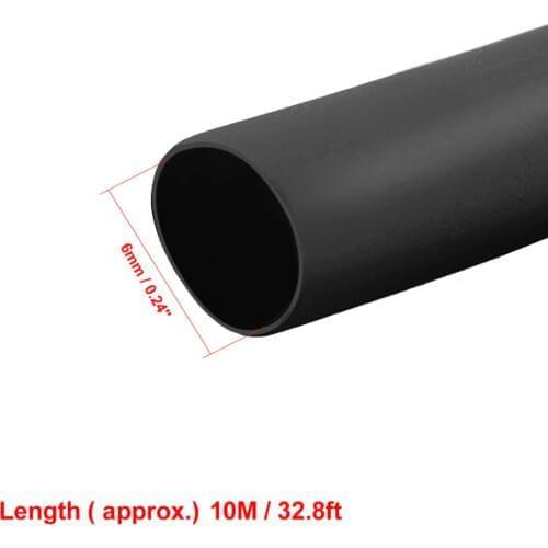 Uxcell Heat Shrink Tube 2:1 Electrical Insulation Tube Cable Sleeving Wrap 6mm Dia 10M Black/Yellow/Clear/Blue/Green/Red/White