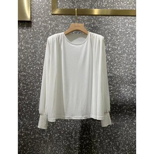 Women 2021 fashion new long-sleeved sexy casual solid color top 0326