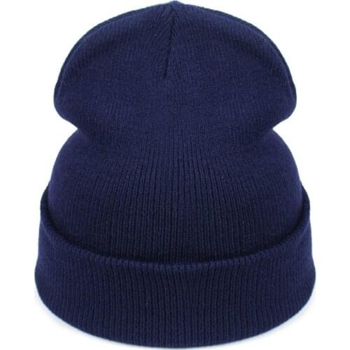 Women Hat Solid Knitted Beanie Winter Hats for Women Mens Ladies Unisex Bone Cotton Spring Autumn Keep Warm Skull Cap 2019