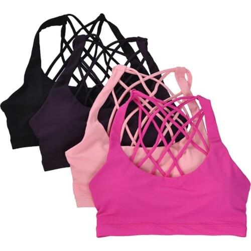 Cross Strap 4 Colors Women Sport Bra Top Camouflage Quick Dry Padded Gym Fitness Running Yoga Sports Bras Brassiere Tops Jogging