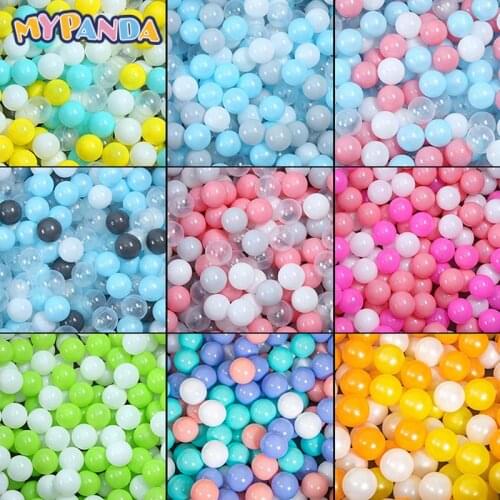 100Pcs Colors Baby Plastic Balls Water Pool Ocean Wave Ball Eco-Friendly Transparent Pit Soft Kids Basketball Outdoor Toys