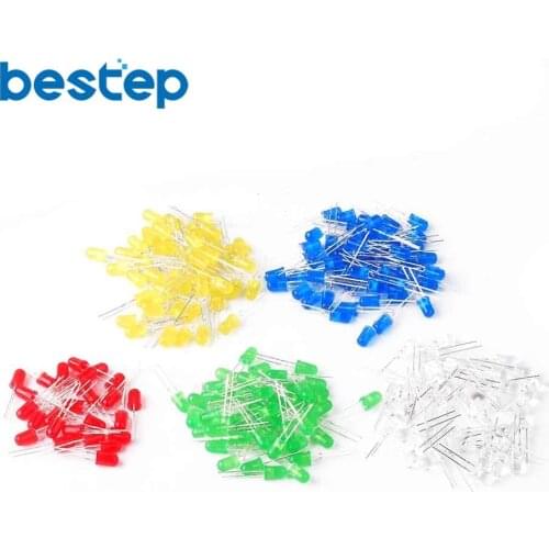 200PCS 5value each 40pcs 5MM LED Red white green blue yellow LED Package