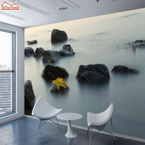 3d Photo Mural Wallpapers Nature Wallpapers for Living Room Wall Papers Home Decor Walls Picture Murals Roll Leaf on River Stone