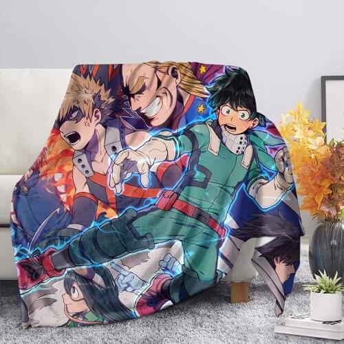 My Hero Academia 3D Blanket for Beds Printed Cartoon Anime Flannel Blanket Sofa Home Decor Party Student Throw Blanket