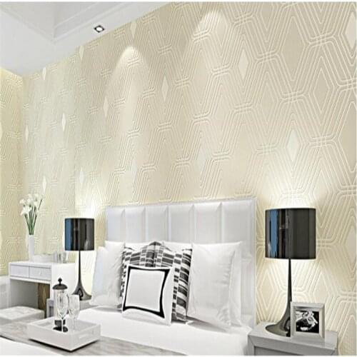 Wellyu 3d embossed non - woven wallpapers living room TV wall background wallpaper wallpaper grid - shaped diamond bedroom