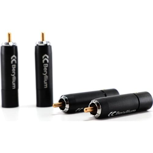 4pcs CopperColor RCA-BE beryllium Alloy RCA Plugs,RCA adapter jack,audio interconnect cable connector plug